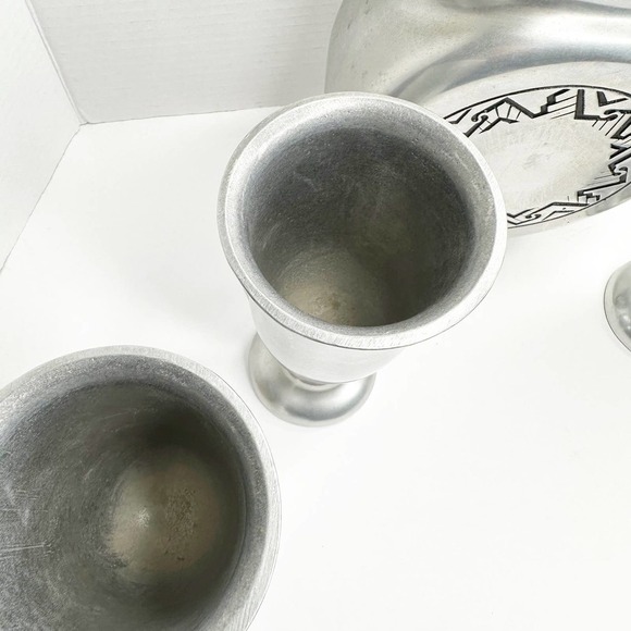 Mid Century Wilton Armetale Mount Joy Pitcher & Four Goblets - Picture 6 of 10